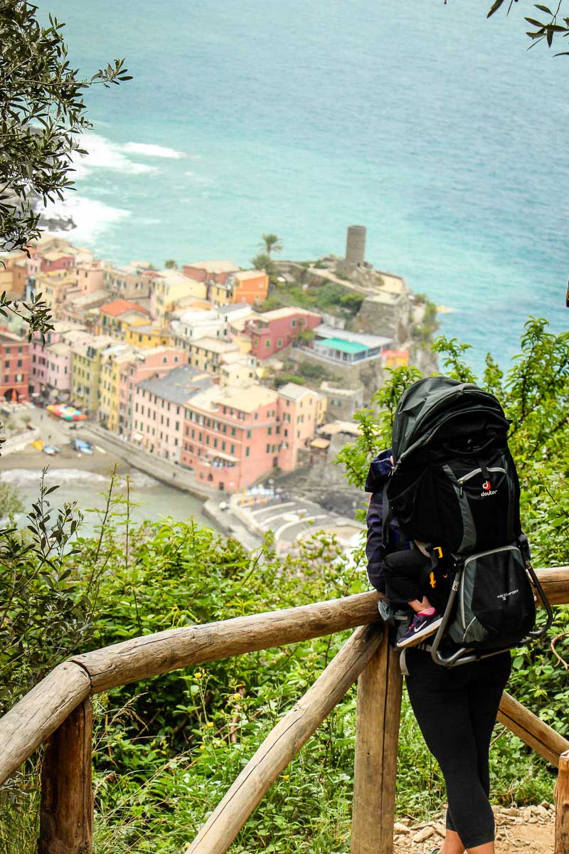 traveling to Italy with a baby backpack carrier
