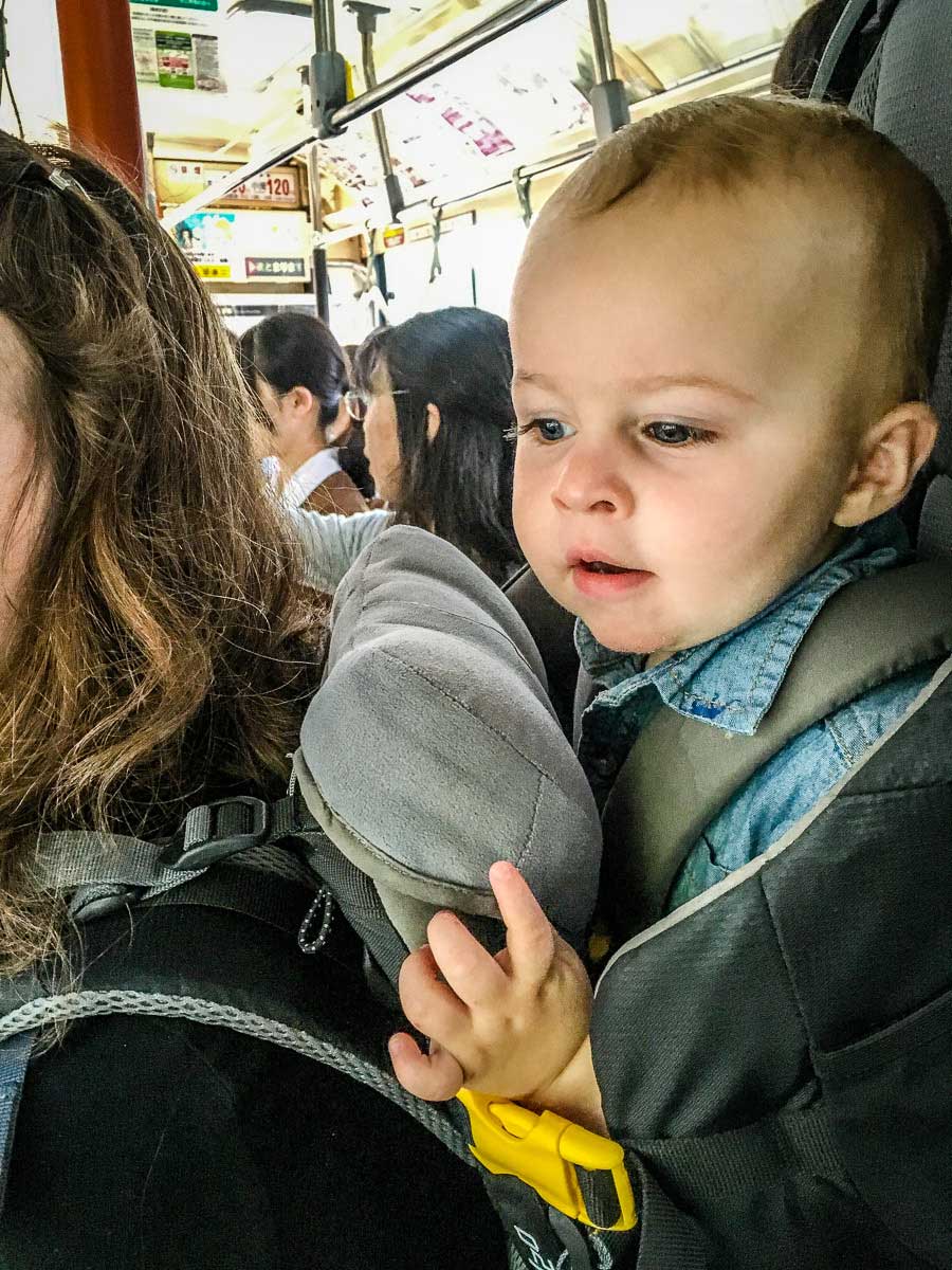 city travel with a baby carrier backpack
