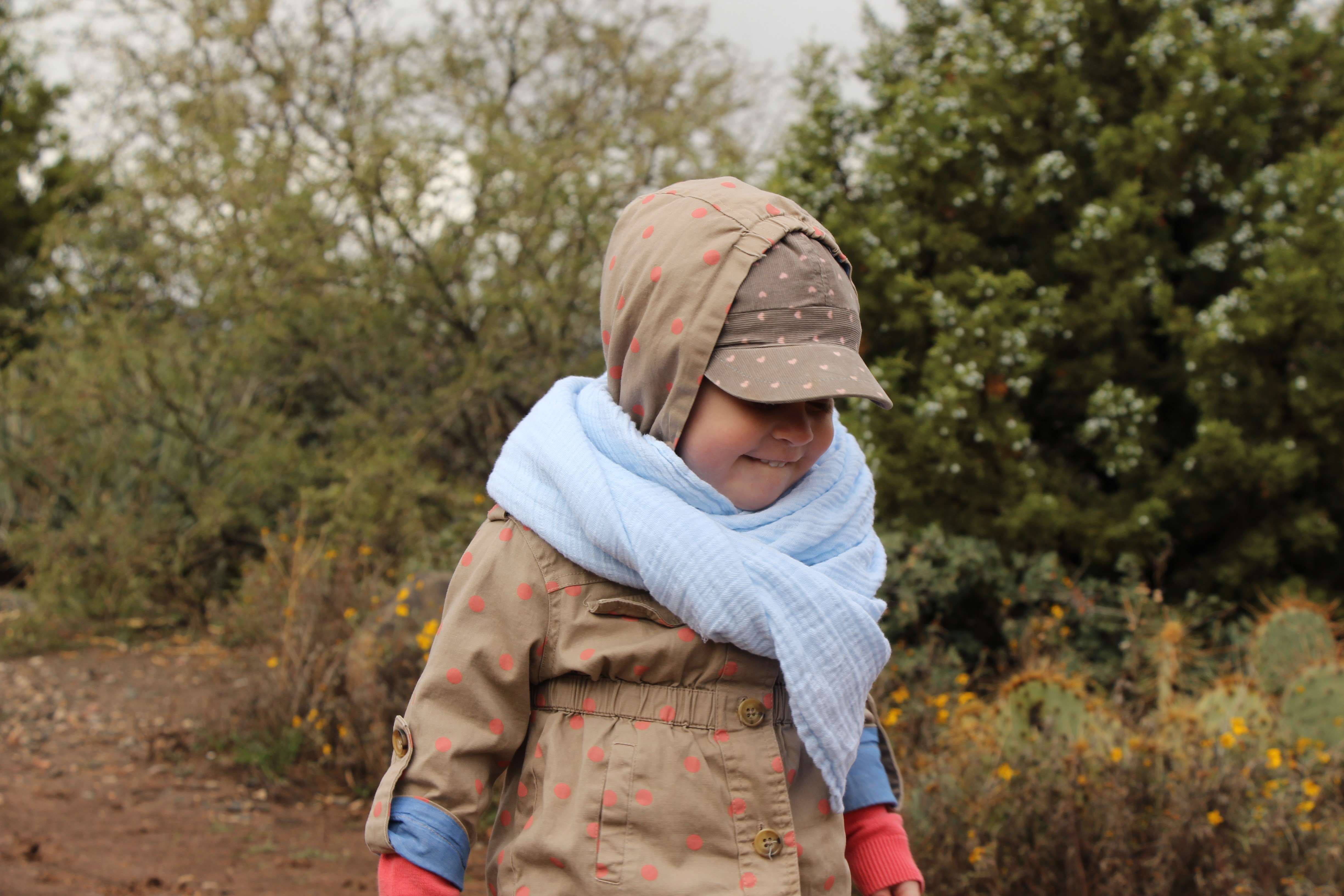 you can extend the useful life of your Aden & Anais swaddle blanket by using it as a toddler scarf.