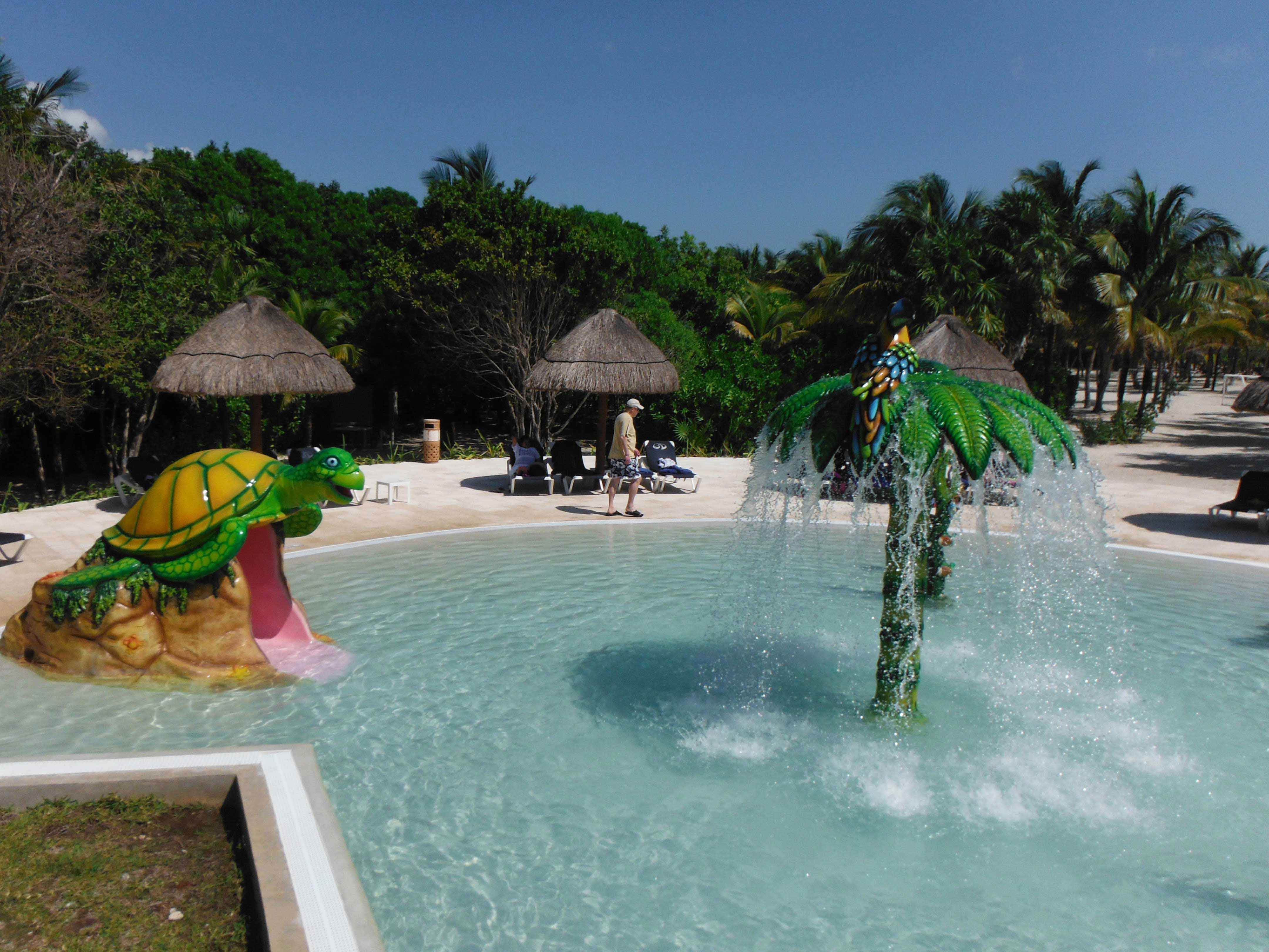 the baby pool at the all-inclusive resort for our family vacation to Mexico.
