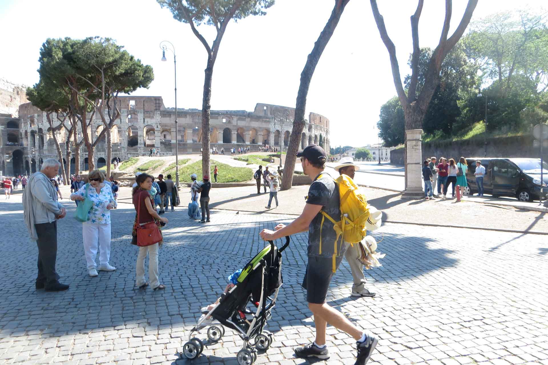 rome is a popular port of call for cruise ships with a baby