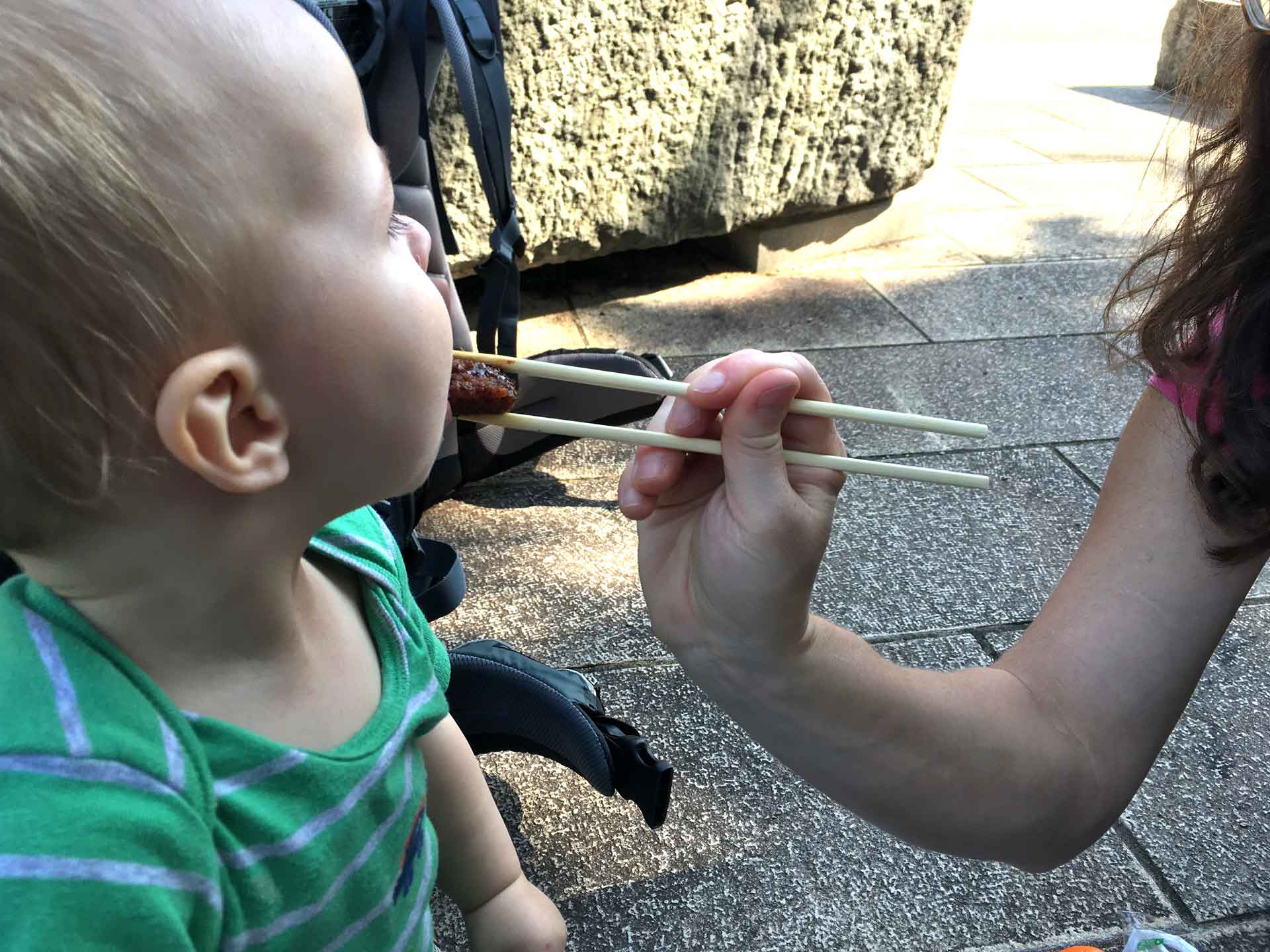 Feeding baby in Japan