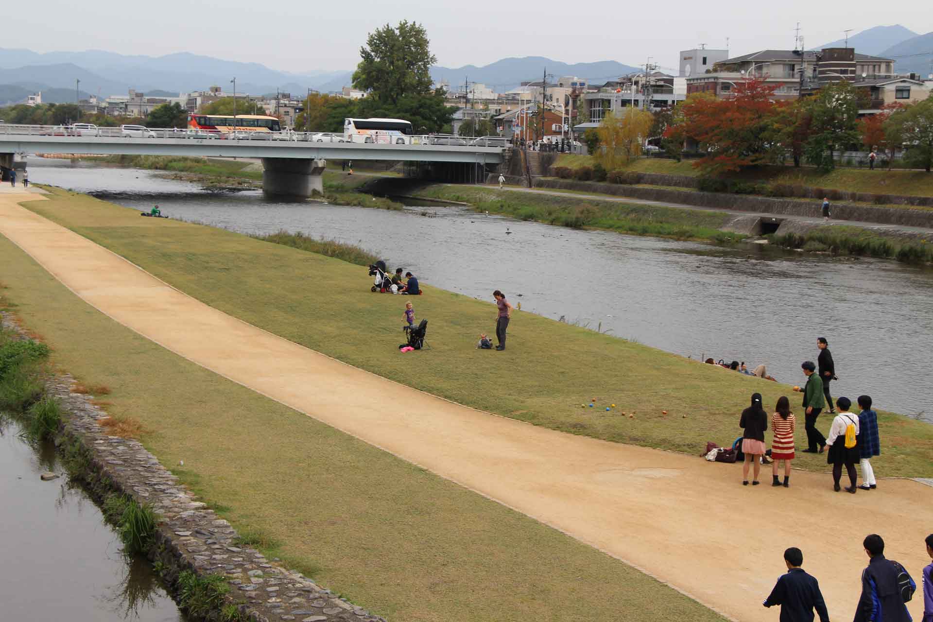 Kamo River Walk in Kyoto Japan