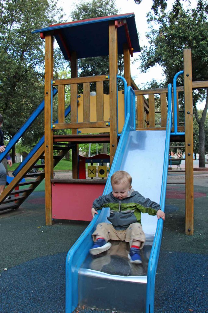 We let our toddler play at this Levanto playground before our cycling day trip