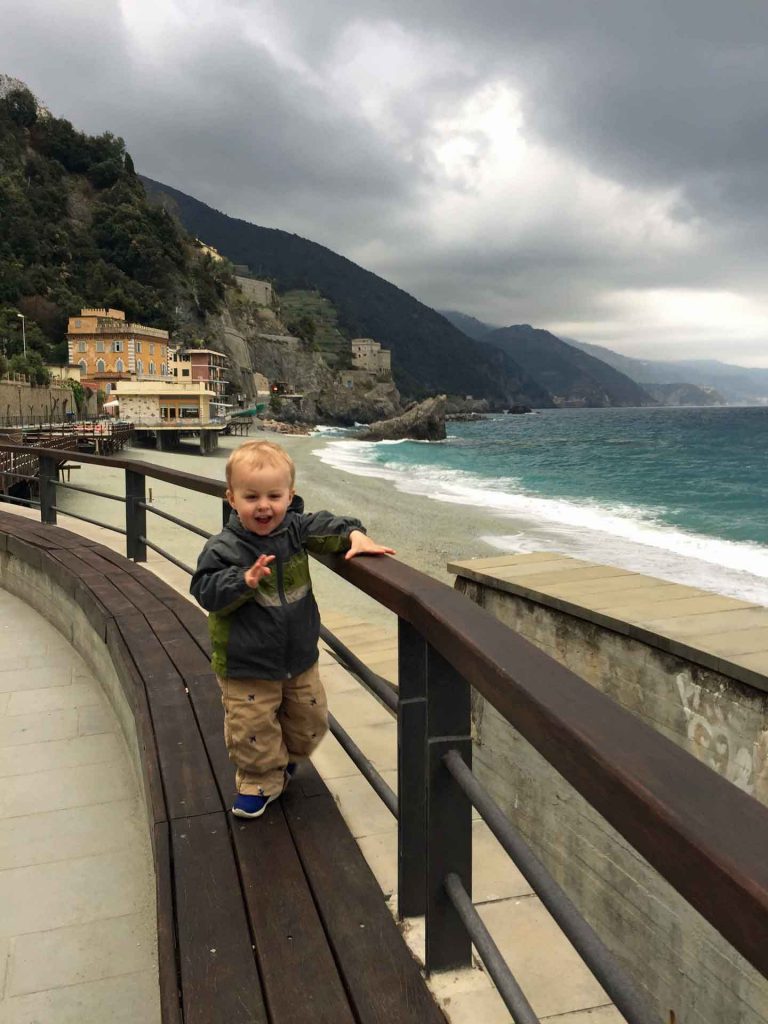 A family vacation to Monterosso with a toddler means lots of time at near the beach