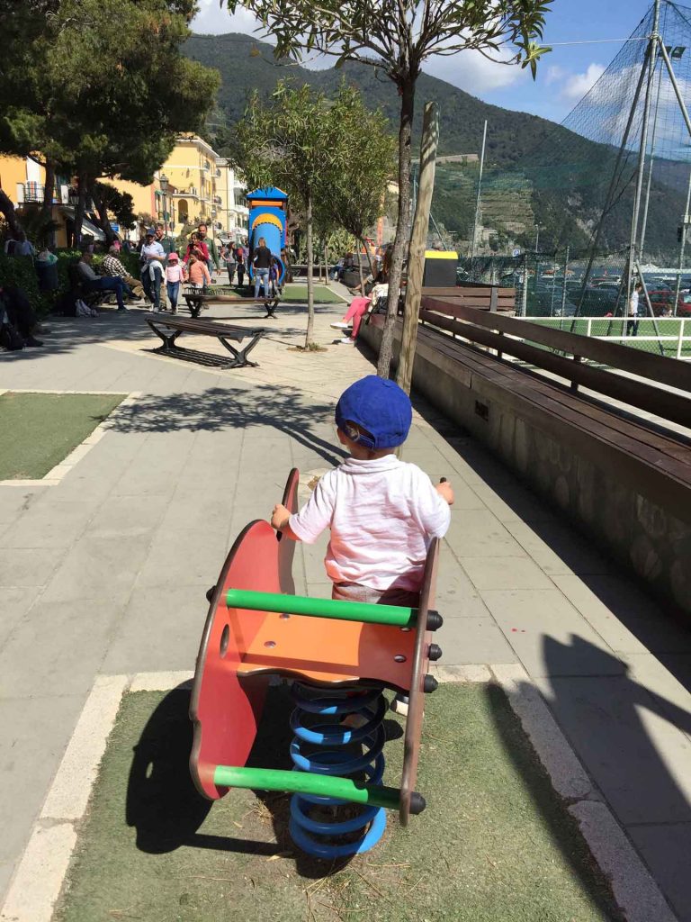 When visiting Cinque Terre with a toddler, be sure to visit the  two playgrounds in Monterosso, including this one by the beach