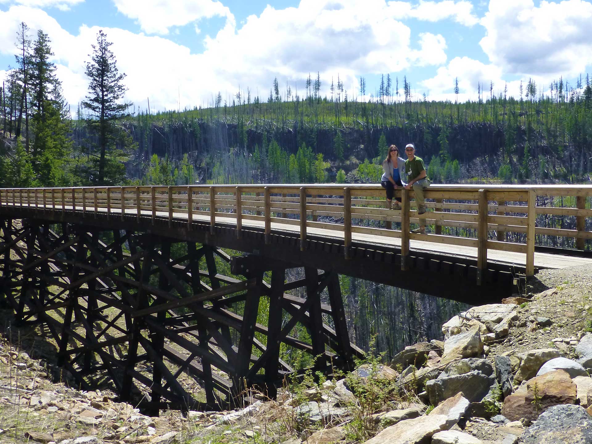 a couple enjoys a hike on a babymoon in British Columbia.