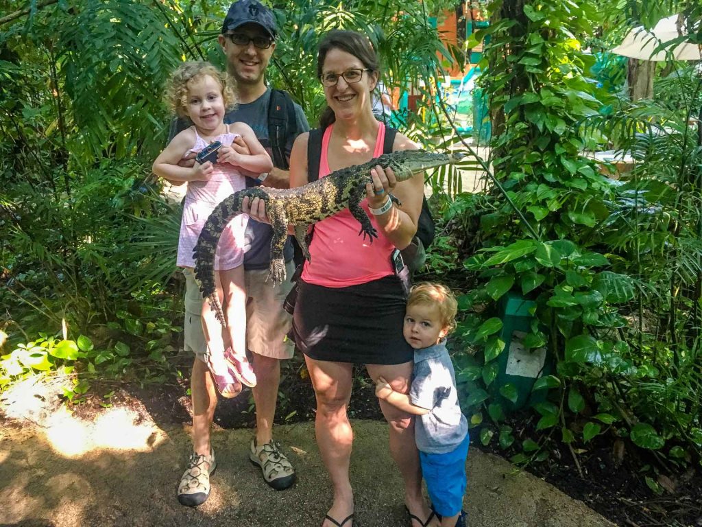 seeing exotic animals at the Croco Cun Zoo is a fun thing to do with toddlers in Mexico