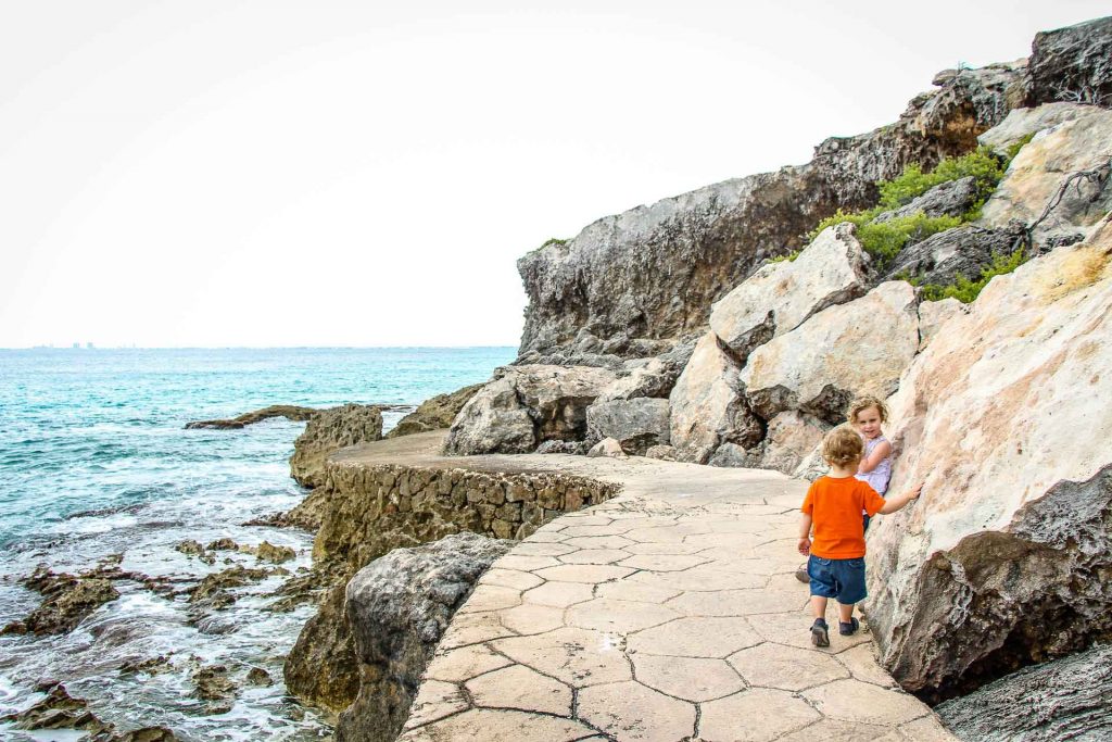 Punta Sur on Isla Mujeres with toddler