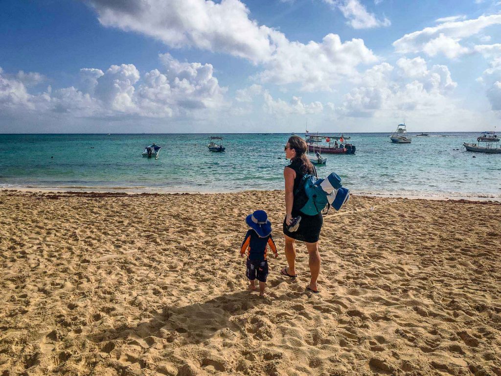 Less-crowded Riviera Maya beaches in Mexico with Toddler 