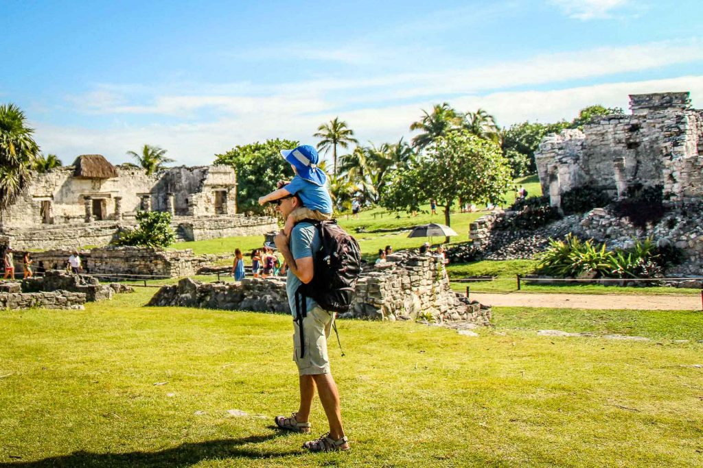 visiting Tulum with a toddler is one of the best things to do in the Maya Riviera with kids