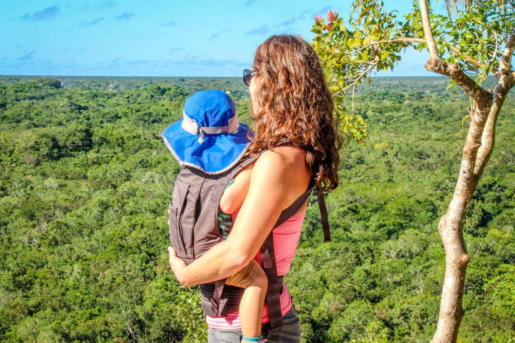 Visiting the Coba ruins with a toddler