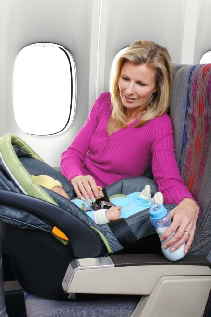 flying with a baby in a car seat