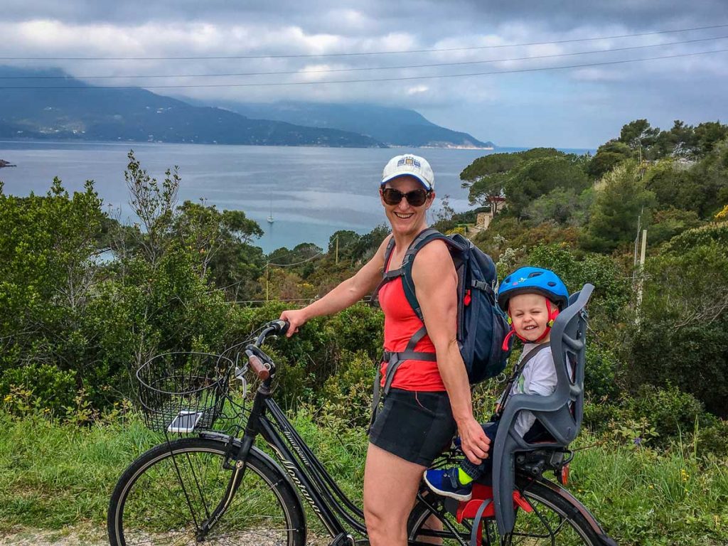 Renting bikes in Elba Italy with a Toddler 