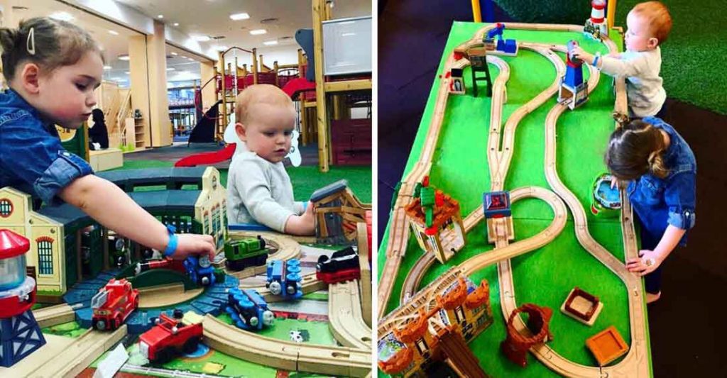 a baby plays at a playcenter in Japan - one of the many reasons it is a very baby friendly destination.