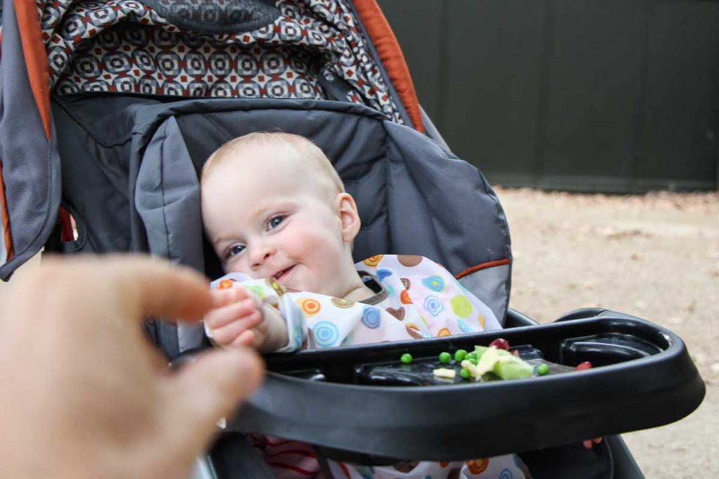 best travel hacks with baby eating on-the-go