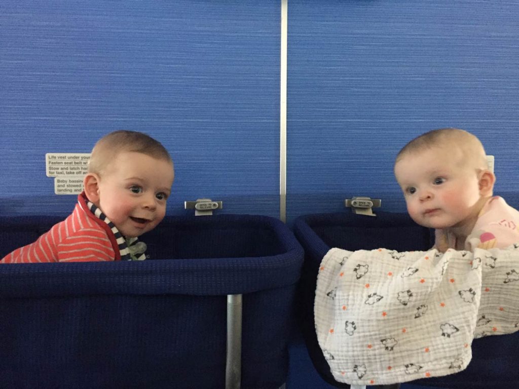 flying with twin babies.