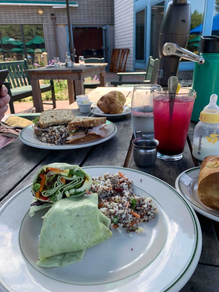 lunch at Jordan Pond House in Acadia National Park, Maine