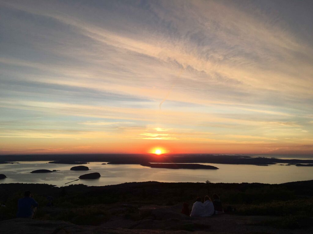 View from Cadillac Mountain in Acadia National Park with a Baby