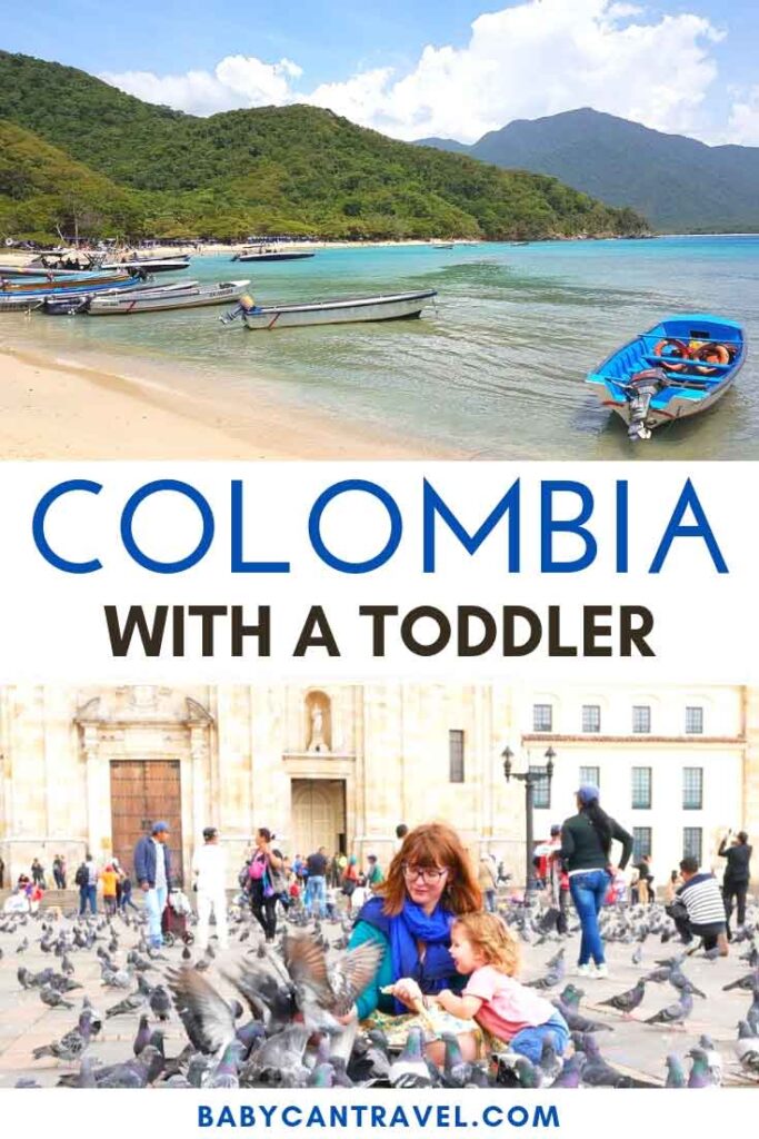 Image of mom with toddler in Colombia with text overlay