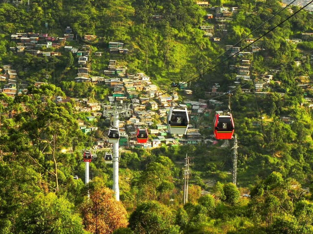 Cable car in Medellin Colombia