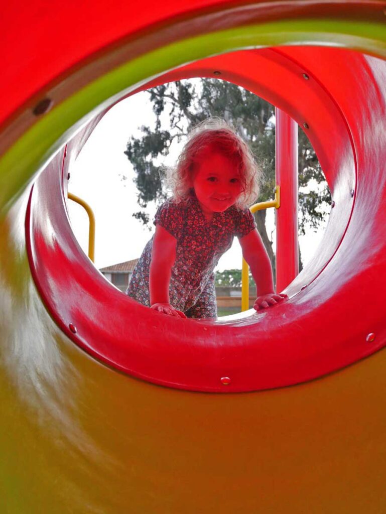 Playground in Villa de Leyva, Colombia with toddler