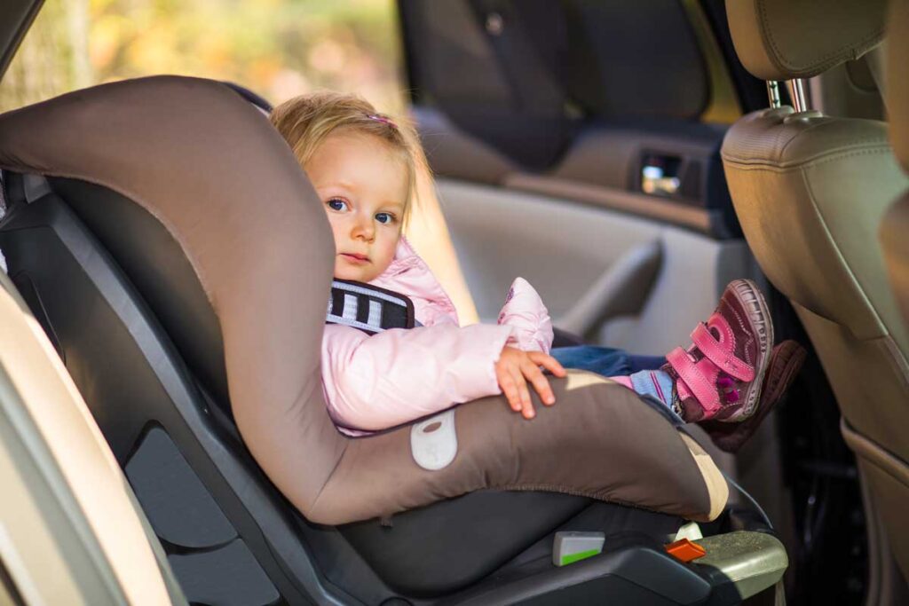 image of toddler in car seat