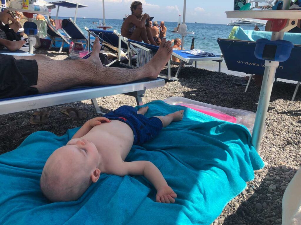 Amalfi Coast beach clubs are excellent things to do with a toddler or baby