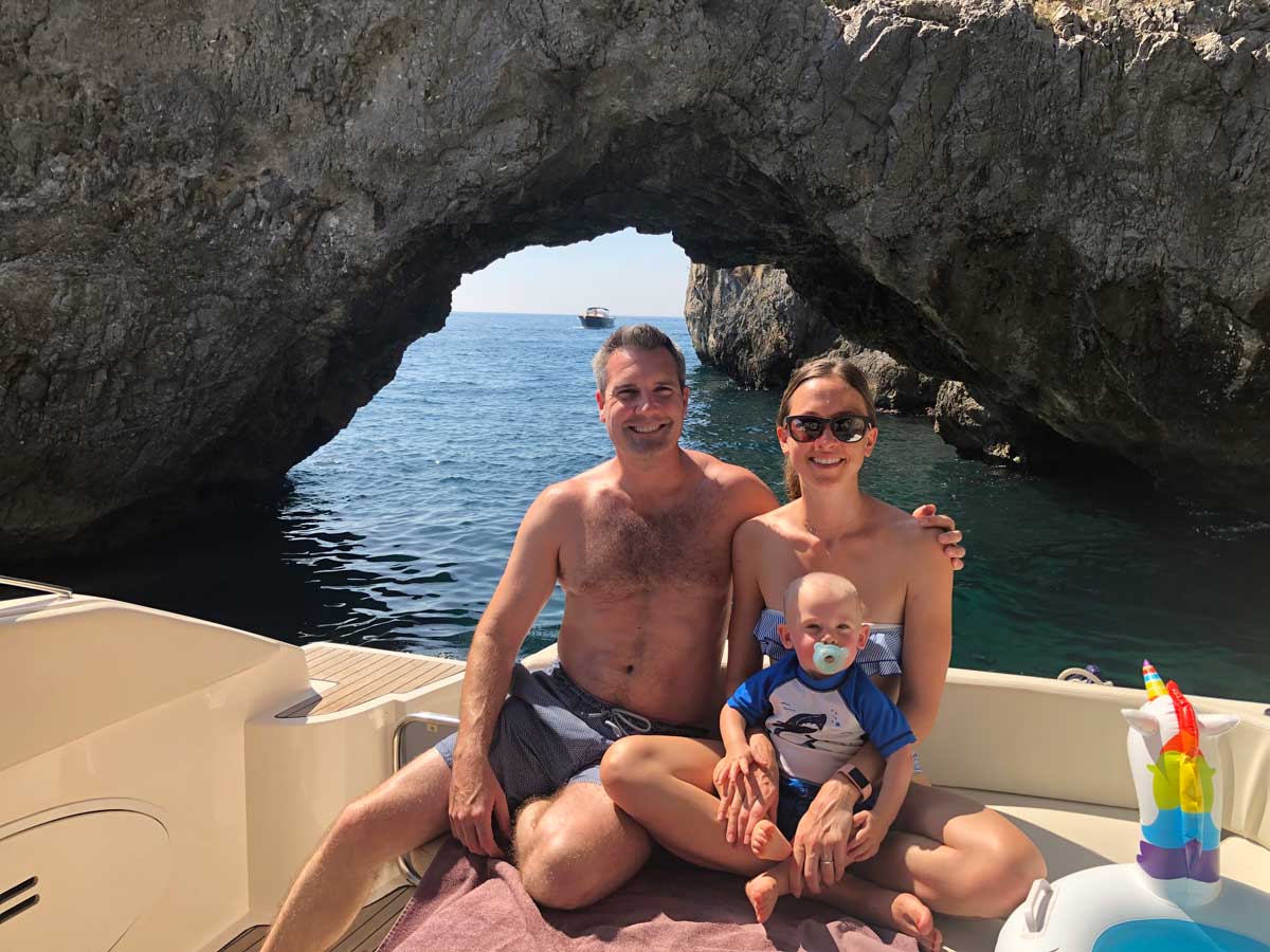 one of the best things to do in the Amalfi Coast with a toddler is a yacht trip