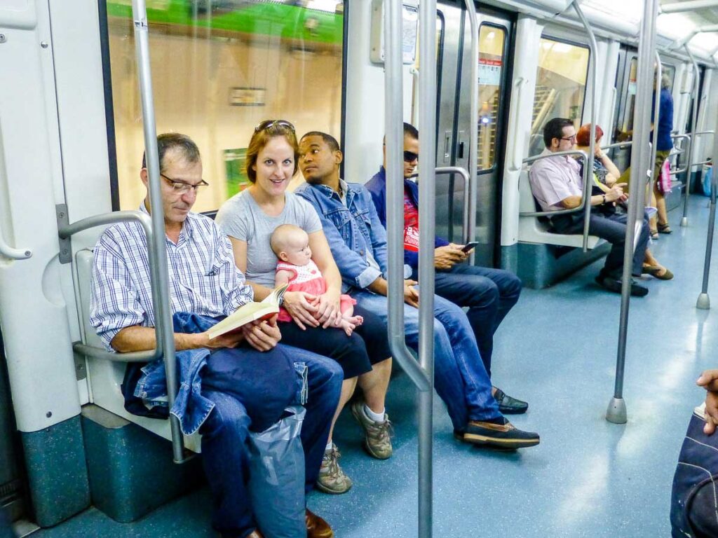 getting around Barcelona with a baby on the metro