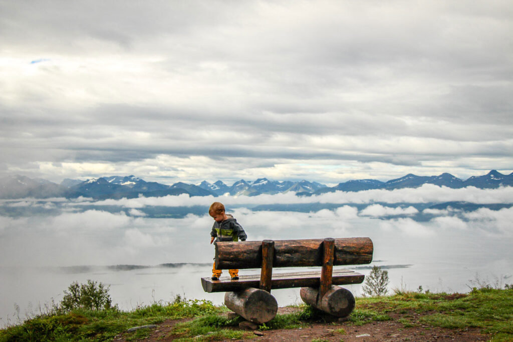 fun toddler hiking in Norway