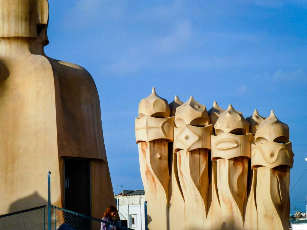 rooftop chimneys at Casa Milà in Barcelona