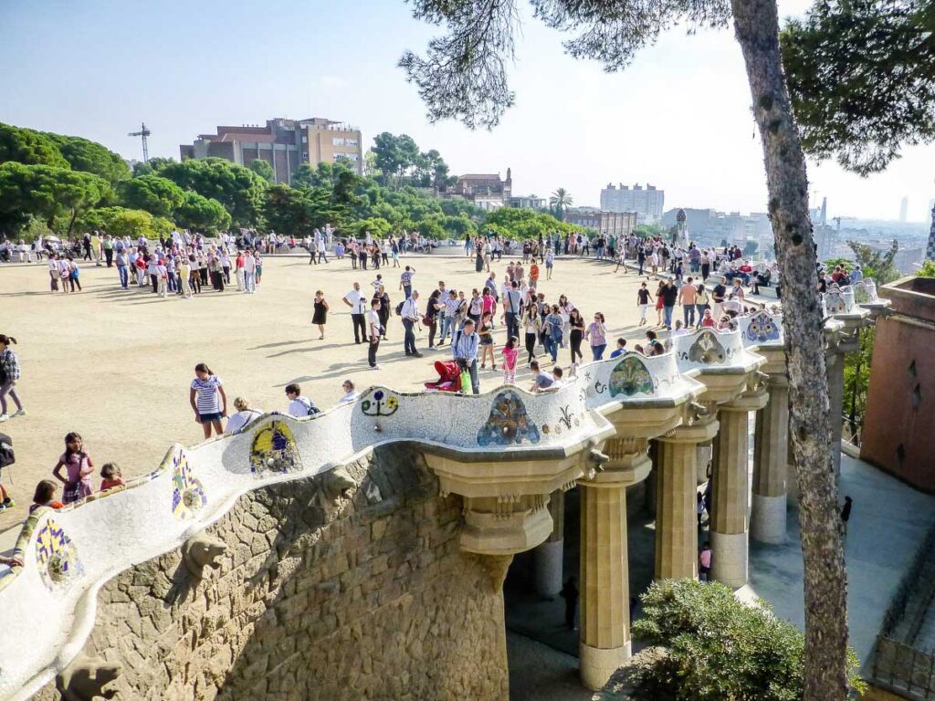 Park Guell in Barcelona with a toddler or baby