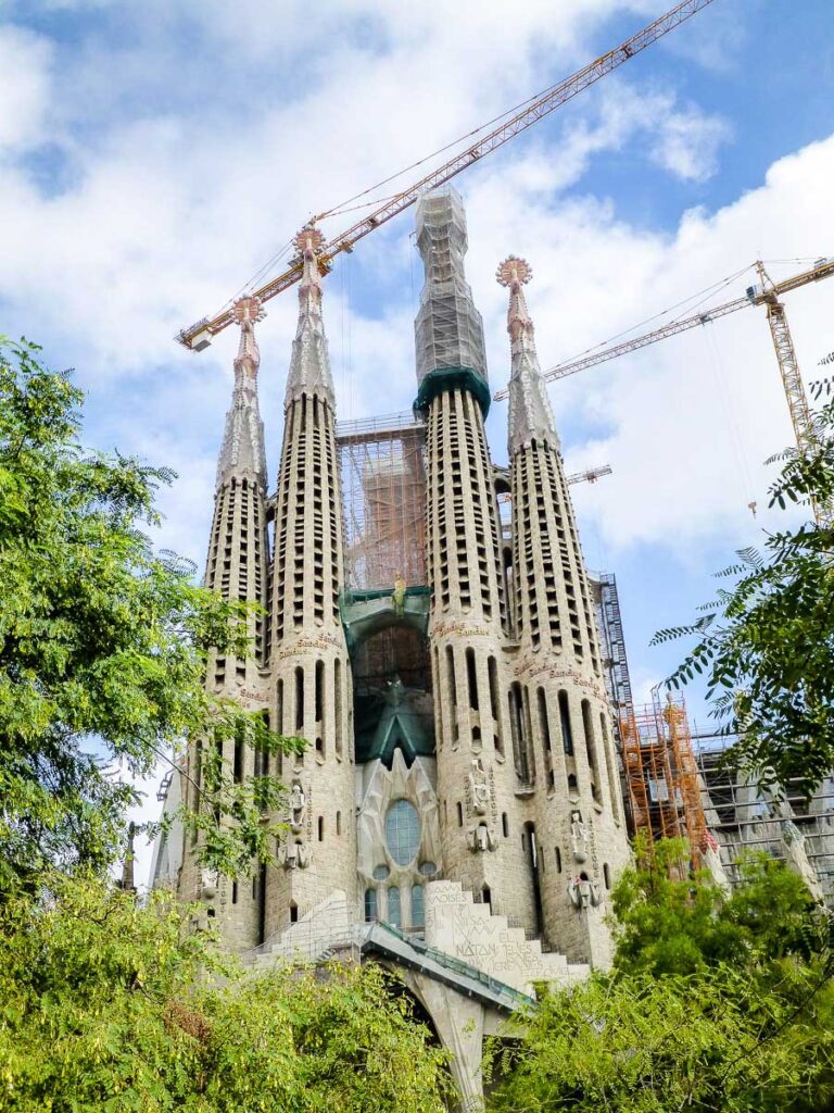 when visiting Barcelona with a toddler, La Sagrada Familia by Antoni Gaudi is a must see attraction