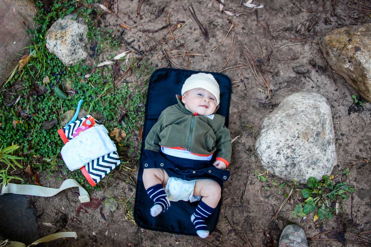 baby diaper changes while hiking