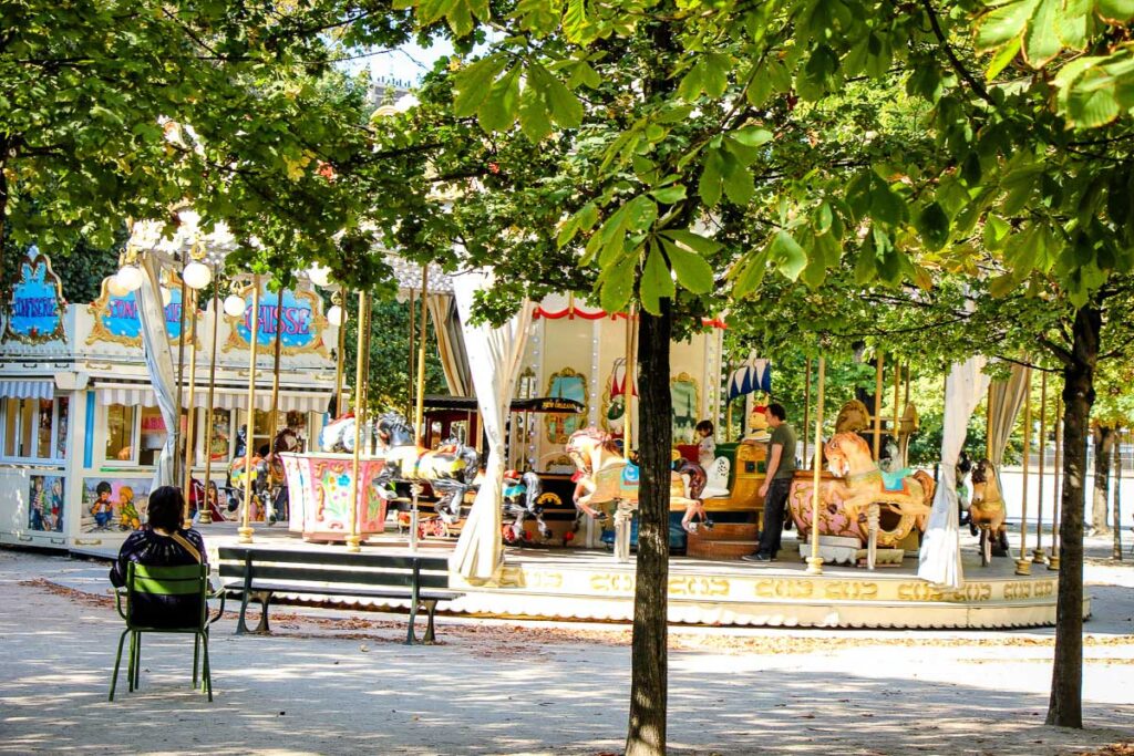 Carousel in Jardins des Tuileries in Paris