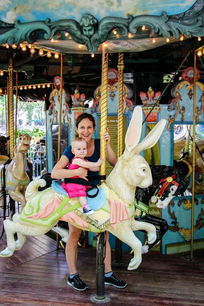 Carousel in Bryant park - best things to do in nyc with a baby