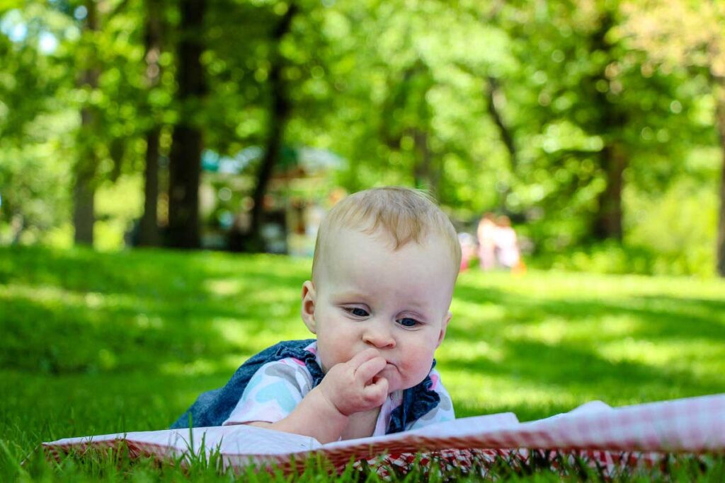 baby playing in central park nyc