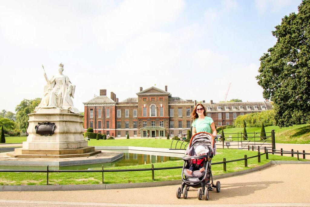 standing in front of Kensington Gardens London