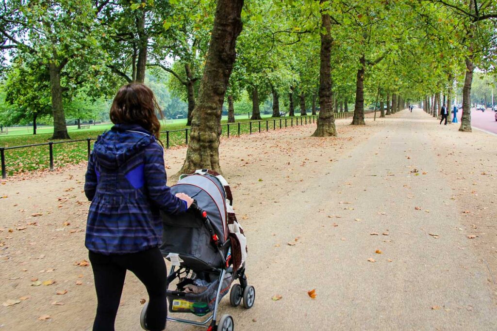 using a stroller in London with a toddler or baby