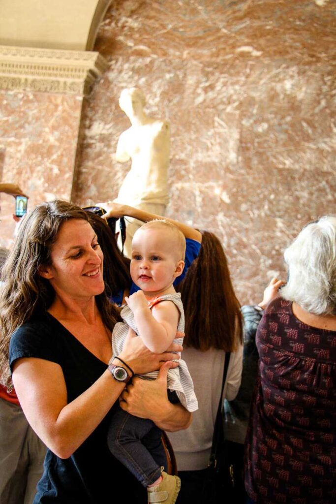 visiting Louvre in Paris with a toddler