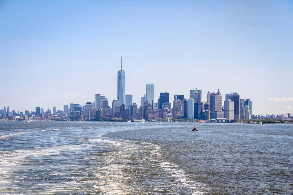 New York City Skyline from the staten island ferry