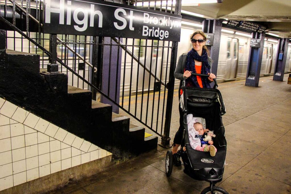 taking the subway in NYC with a stroller