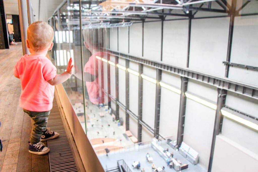 Toddler in London visiting Tate Modern