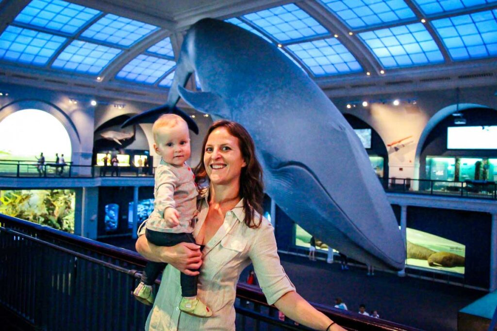 Natural History Museum in New York City with a baby