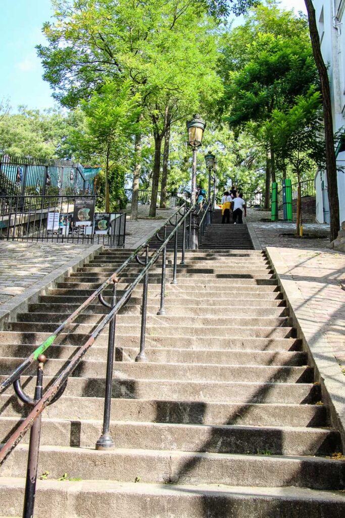 Steps up to Sacre Coeur in Paris