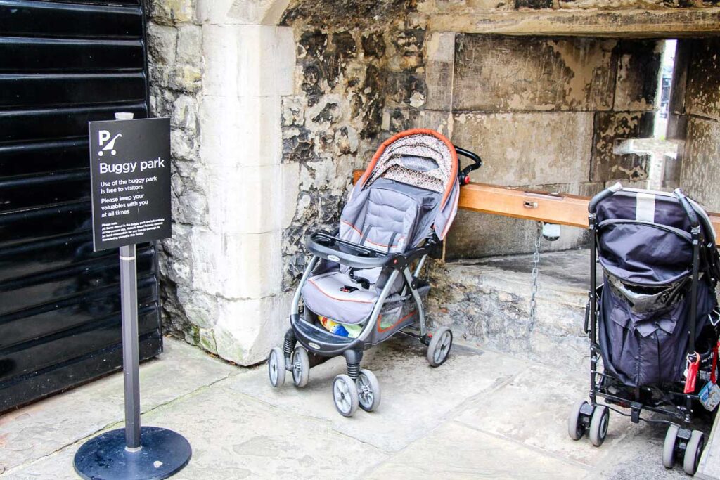 Parking for strollers at Tower of London