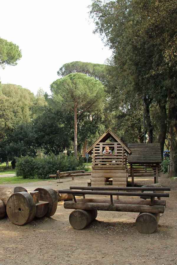 The playgrounds in Villa Borghese are great when visiting Rome with baby