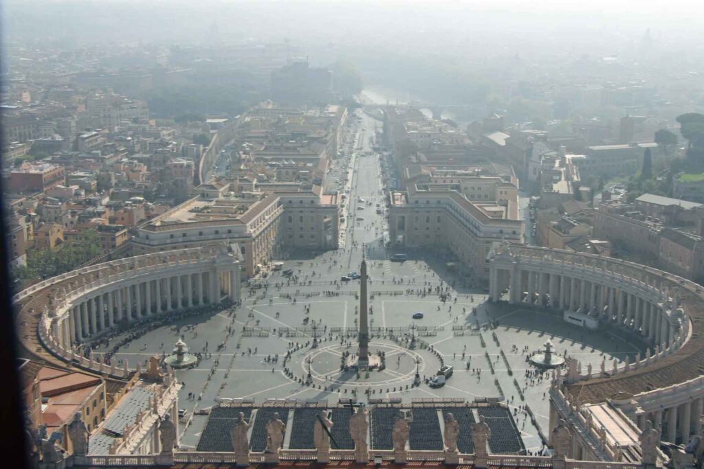 We climbed the dome at St. Peters in Rome with our toddler. The view of St. Peters Square was amazing