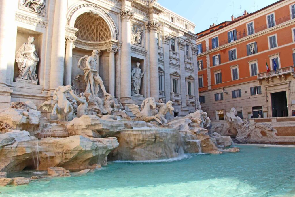 To visit the Trevi fountain with a baby or toddler, we recommend using a carrier instead of a stroller. The crowds will be too thick to safely use a stroller